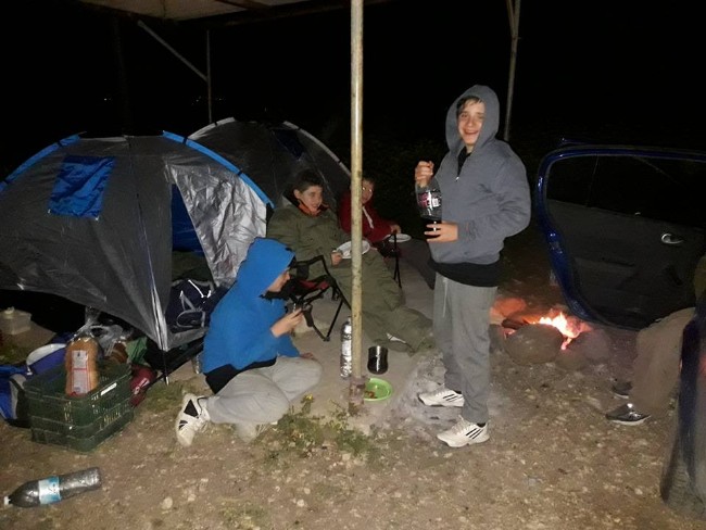 לילה בקמפינג בצפון